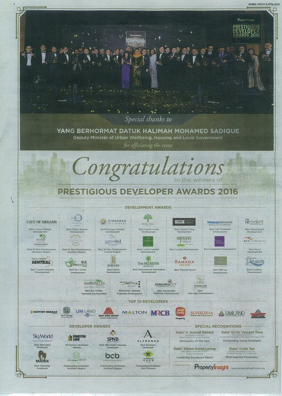 Prestigious Developer Awards – Ekovest Berhad